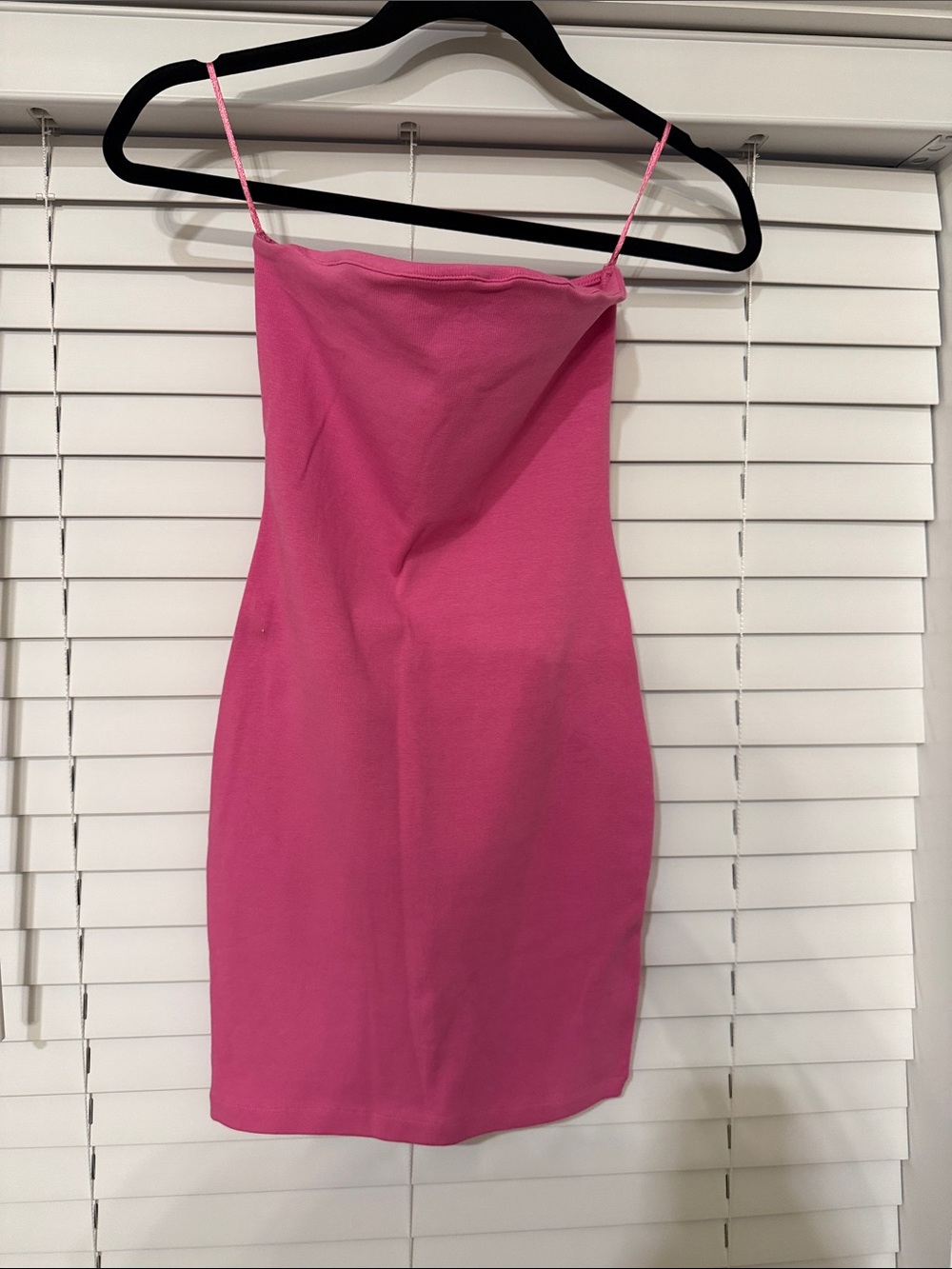 Zara Hot Pink Spaghetti-Strap Bodycon Dress